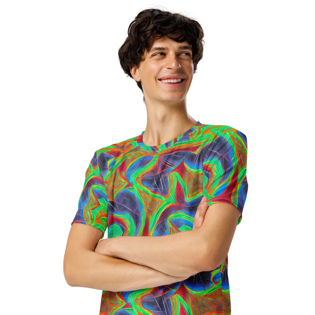 Afterglow Labyrinth on Men's Crew Neck T-Shirt — Left Front