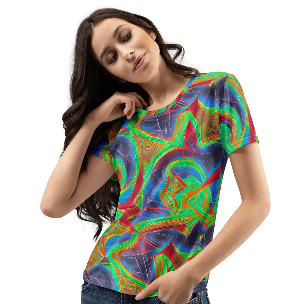 Afterglow Labyrinth on Women's Crew Neck T-Shirt — Left Front