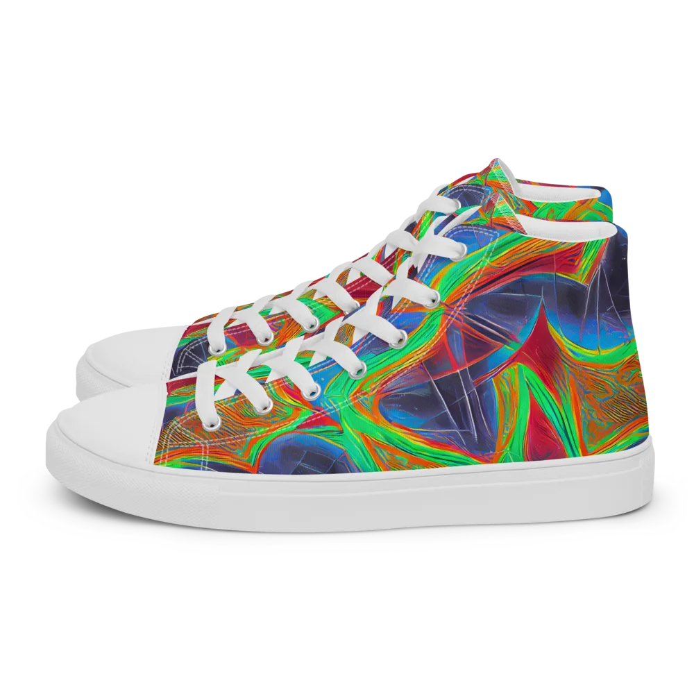Afterglow Labyrinth on Women's High Top Canvas Shoes — Left