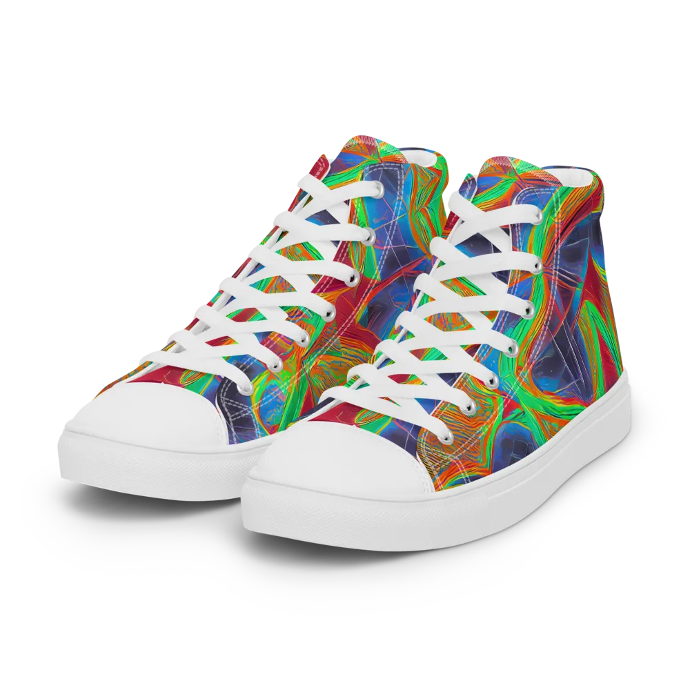 Afterglow Labyrinth on Women's High Top Canvas Shoes — Left Front