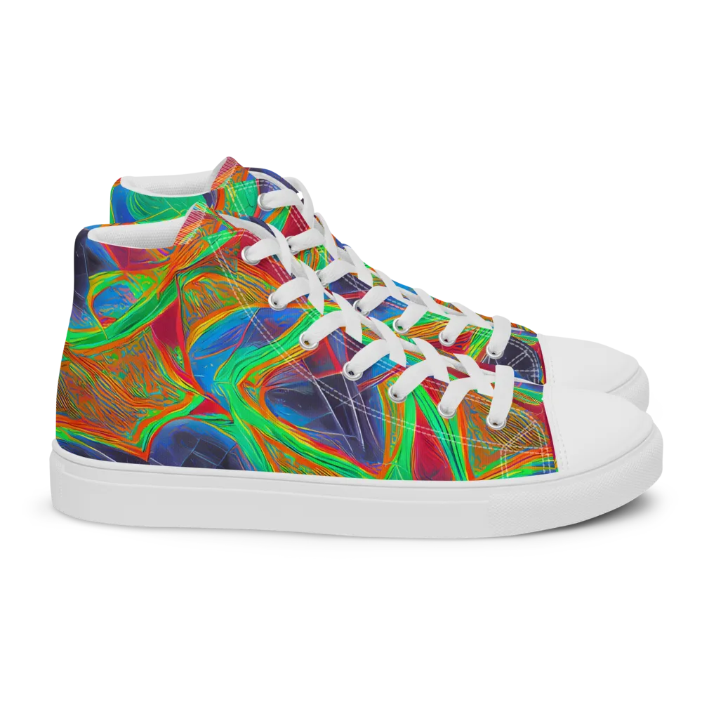 Afterglow Labyrinth on Women's High Top Canvas Shoes — Right