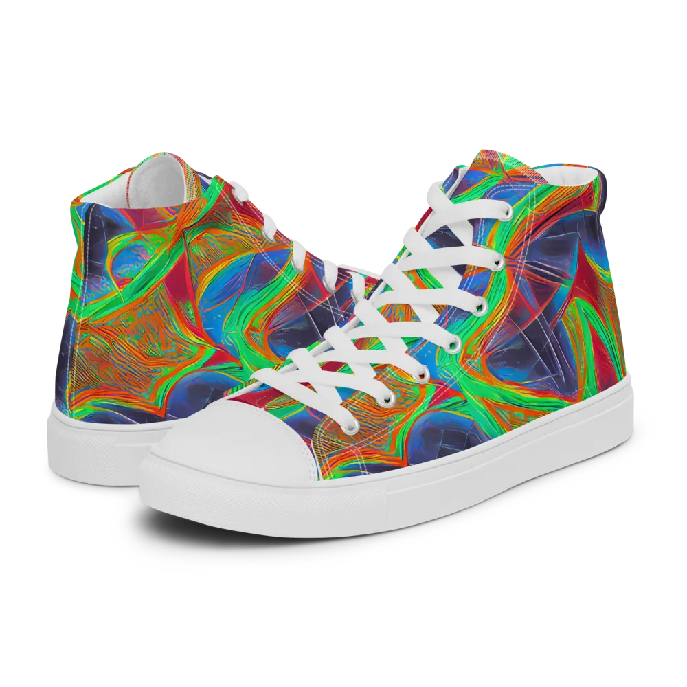 Afterglow Labyrinth on Women's High Top Canvas Shoes — Left