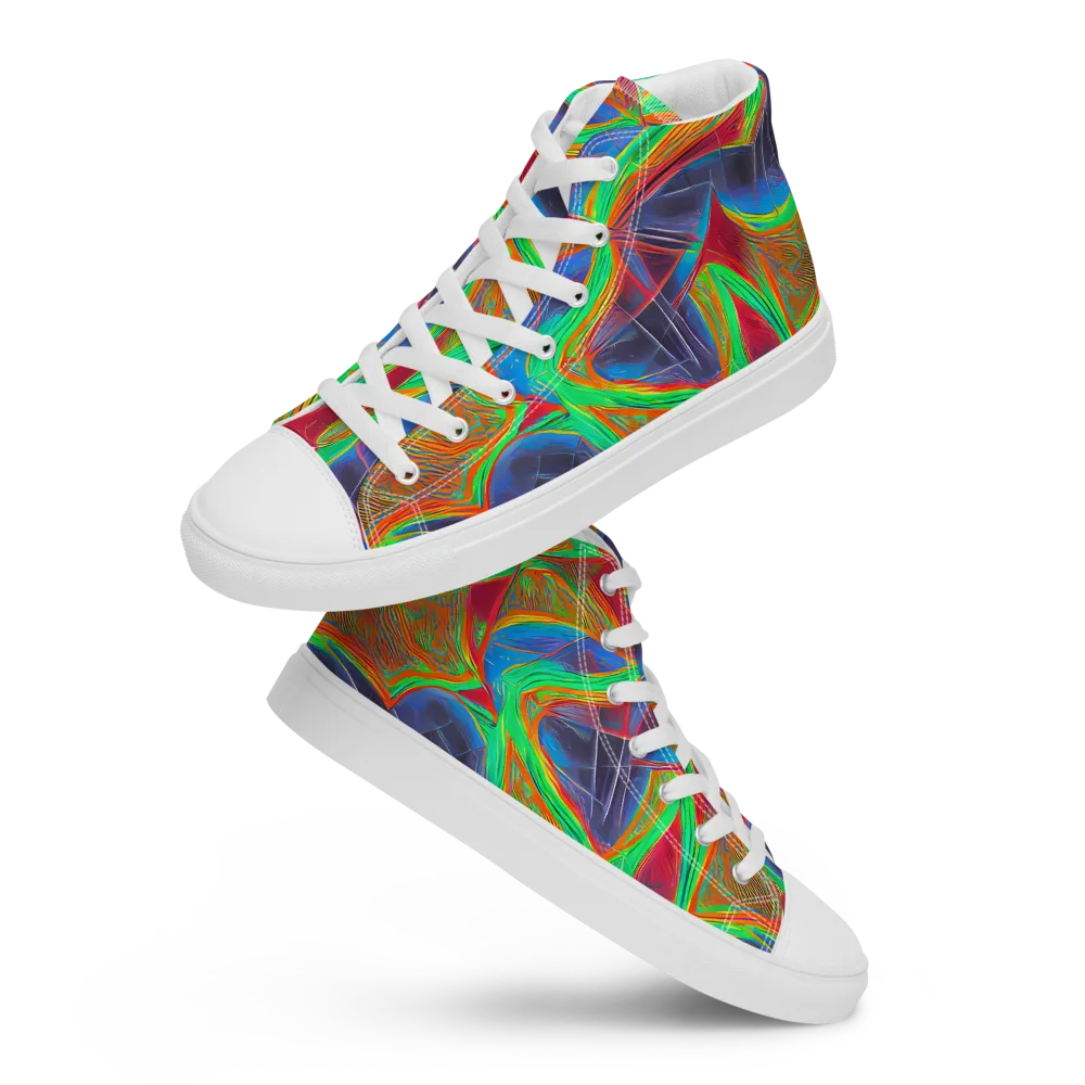 Afterglow Labyrinth on Women's High Top Canvas Shoes — Front