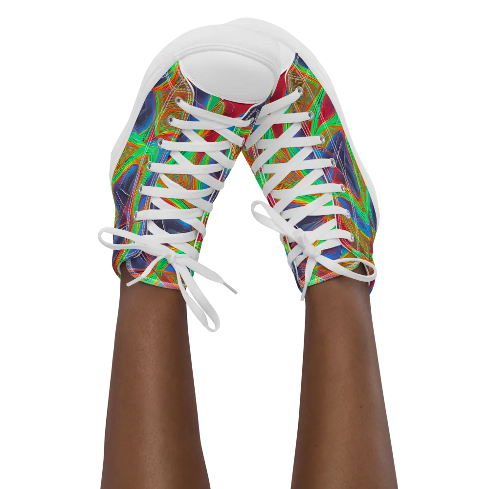 Afterglow Labyrinth on Women's High Top Canvas Shoes — Front