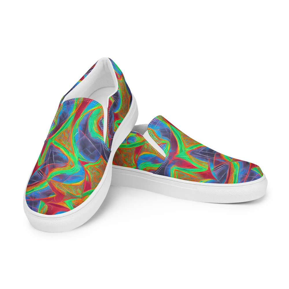 Afterglow Labyrinth on Men's Slip-On Canvas Shoes — Left Front