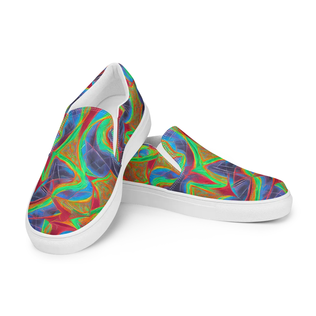 Afterglow Labyrinth on Women's Slip-On Canvas Shoes — Left Front
