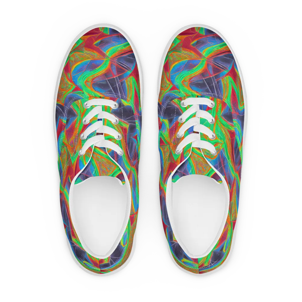 Afterglow Labyrinth on Men's Lace-Up Canvas Shoes — Front