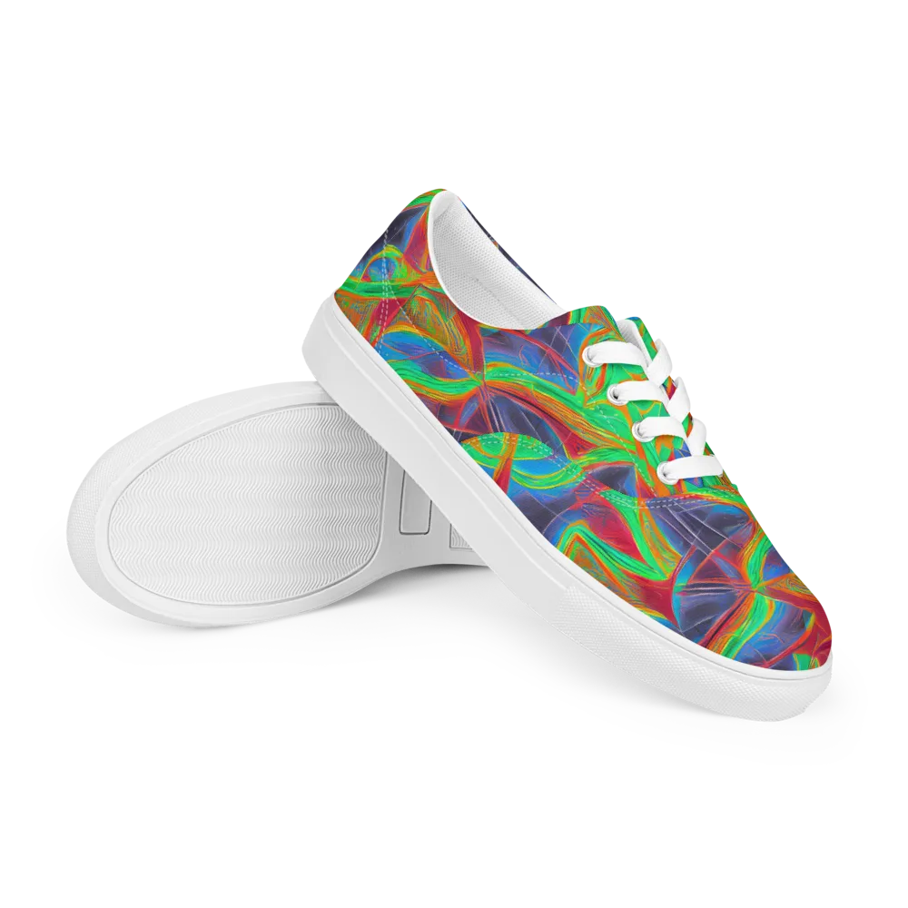 Afterglow Labyrinth on Men's Lace-Up Canvas Shoes — Right Front