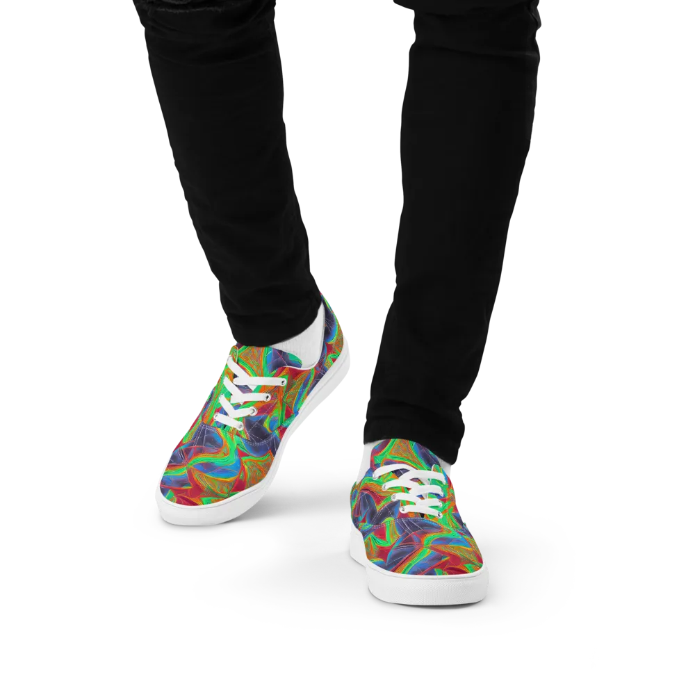 Afterglow Labyrinth on Men's Lace-Up Canvas Shoes — Front