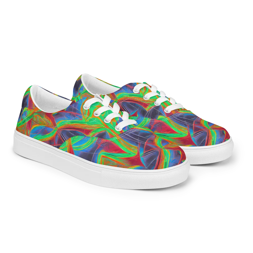 Afterglow Labyrinth on Men's Lace-Up Canvas Shoes — Right Front