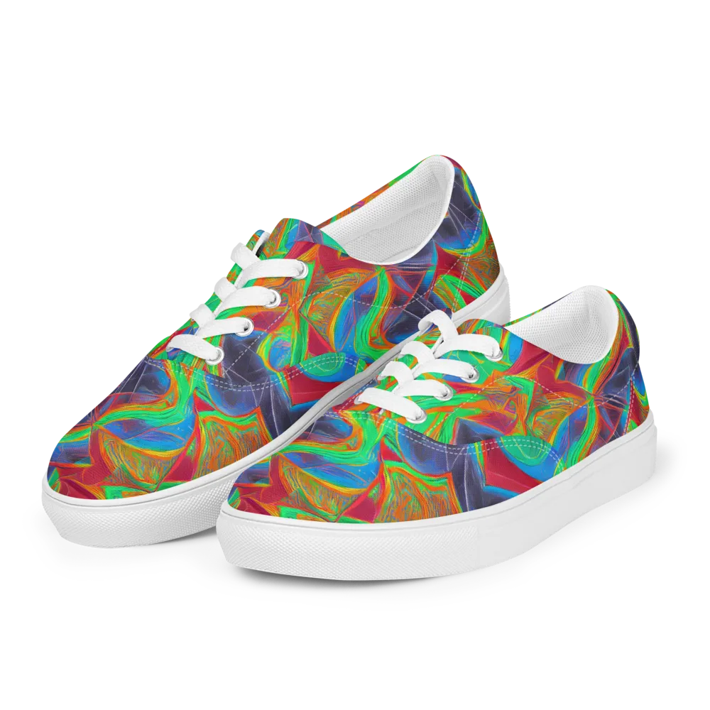 Afterglow Labyrinth on Men's Lace-Up Canvas Shoes — Left Front