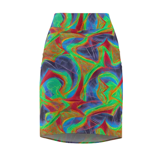 Afterglow Labyrinth on a Pencil Skirt
