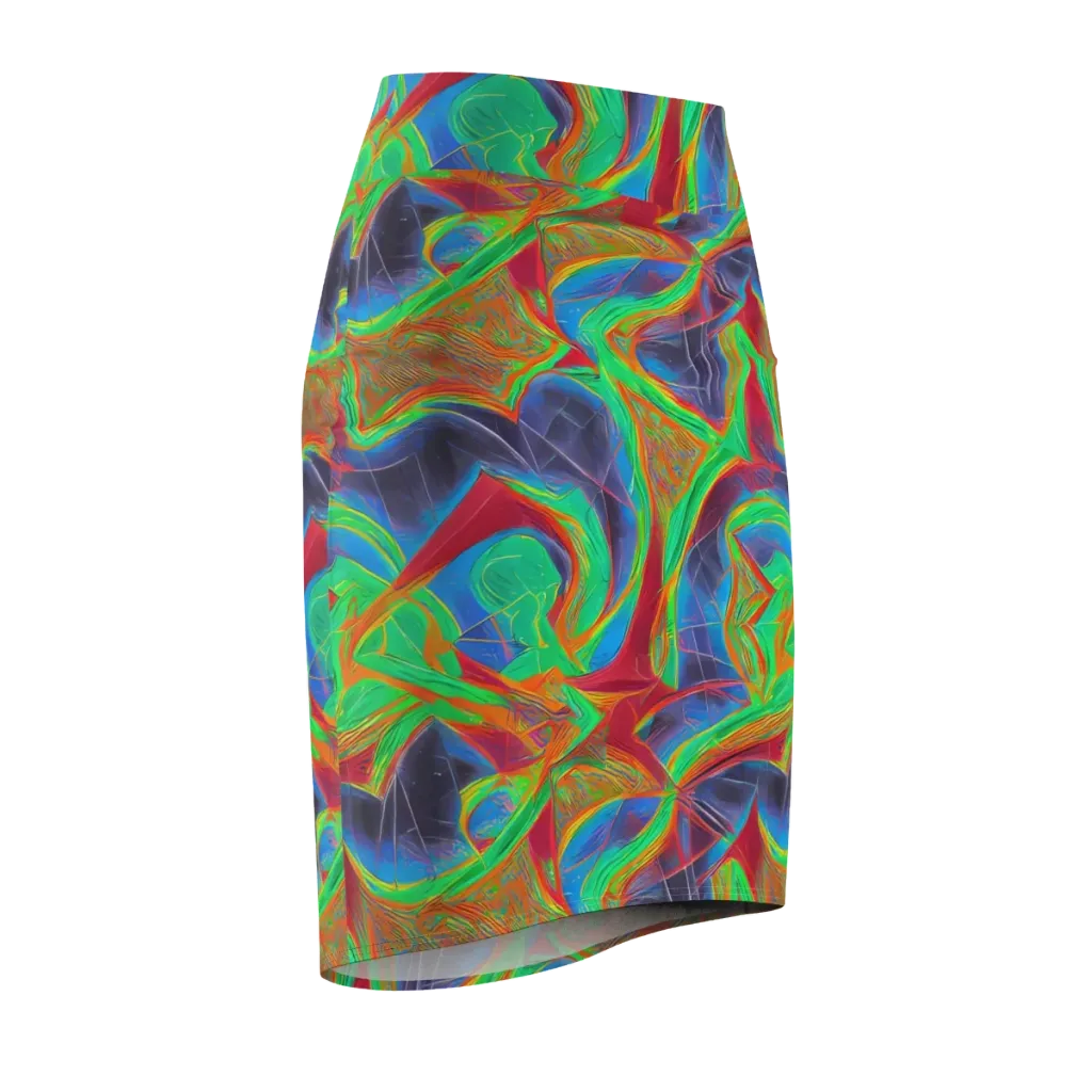 Afterglow Labyrinth on Pencil Skirt — Front Side