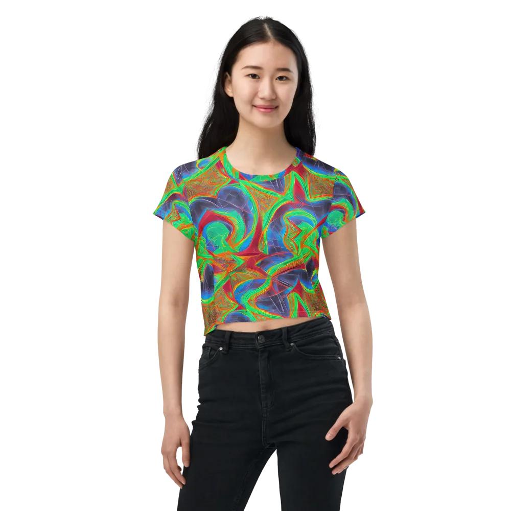 Afterglow Labyrinth on Crop Tee — Front