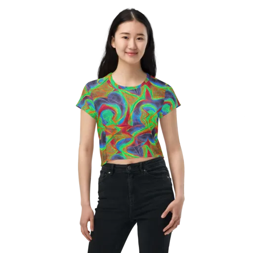 Afterglow Labyrinth on a Crop Tee
