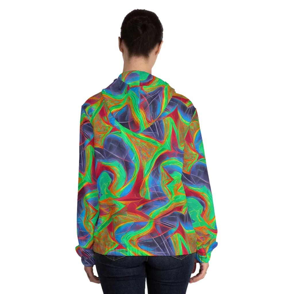 Afterglow Labyrinth on Women's Full-Zip Hoodie — Back On Person