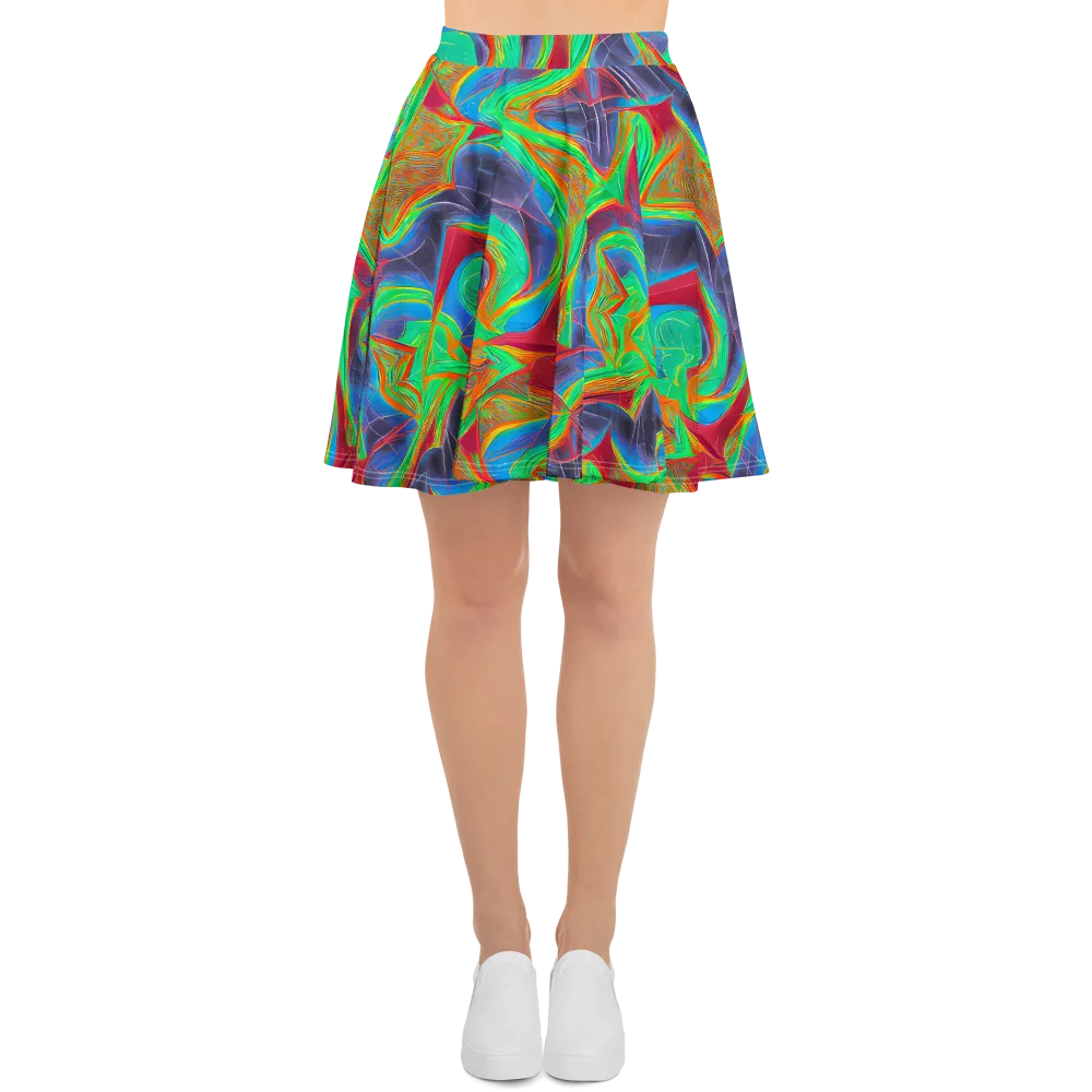 Afterglow Labyrinth on Skater Skirt — Front