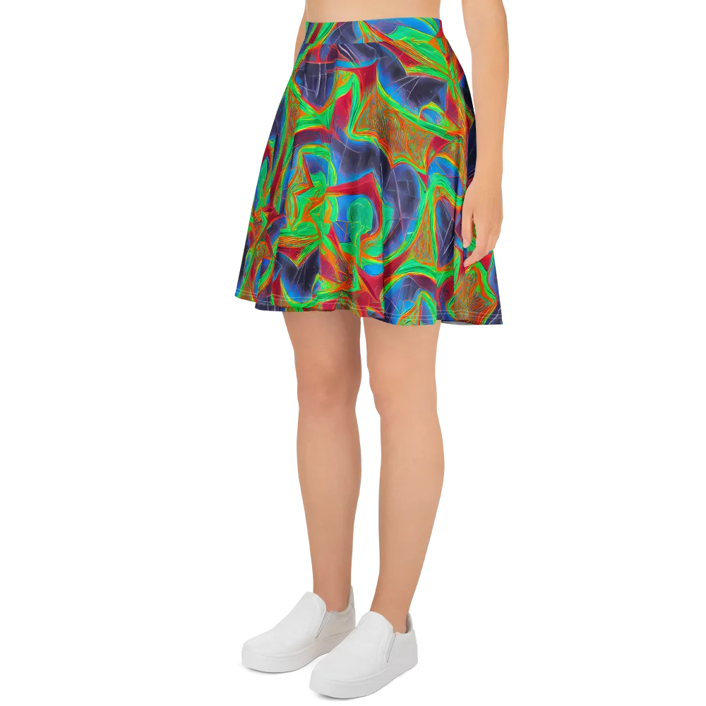Afterglow Labyrinth on Skater Skirt — Left