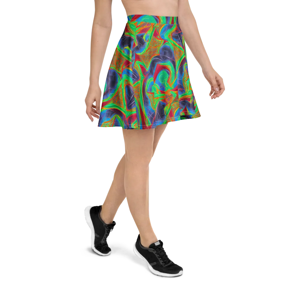 Afterglow Labyrinth on Skater Skirt — Right