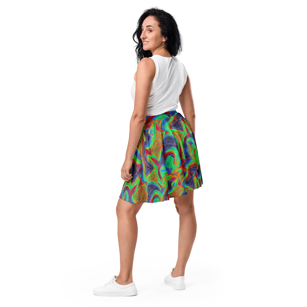 Afterglow Labyrinth on Skater Skirt — Back