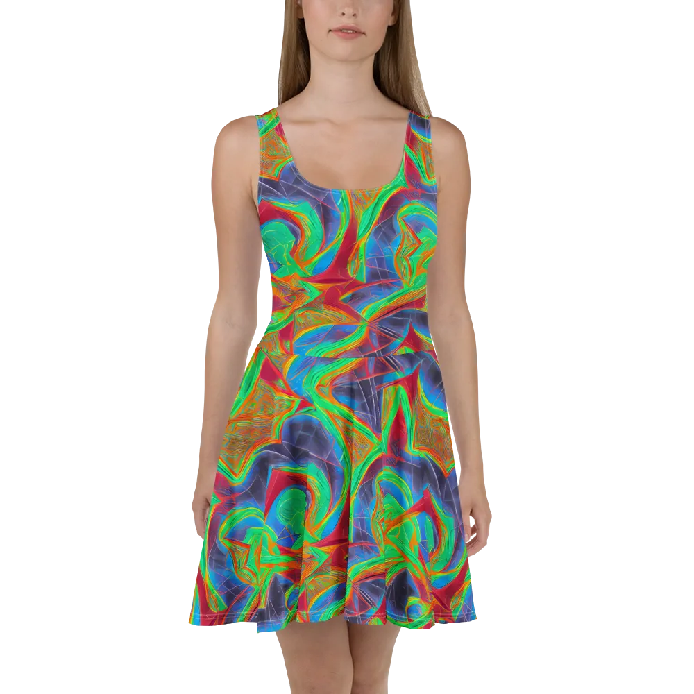 Afterglow Labyrinth on Skater Dress — Front