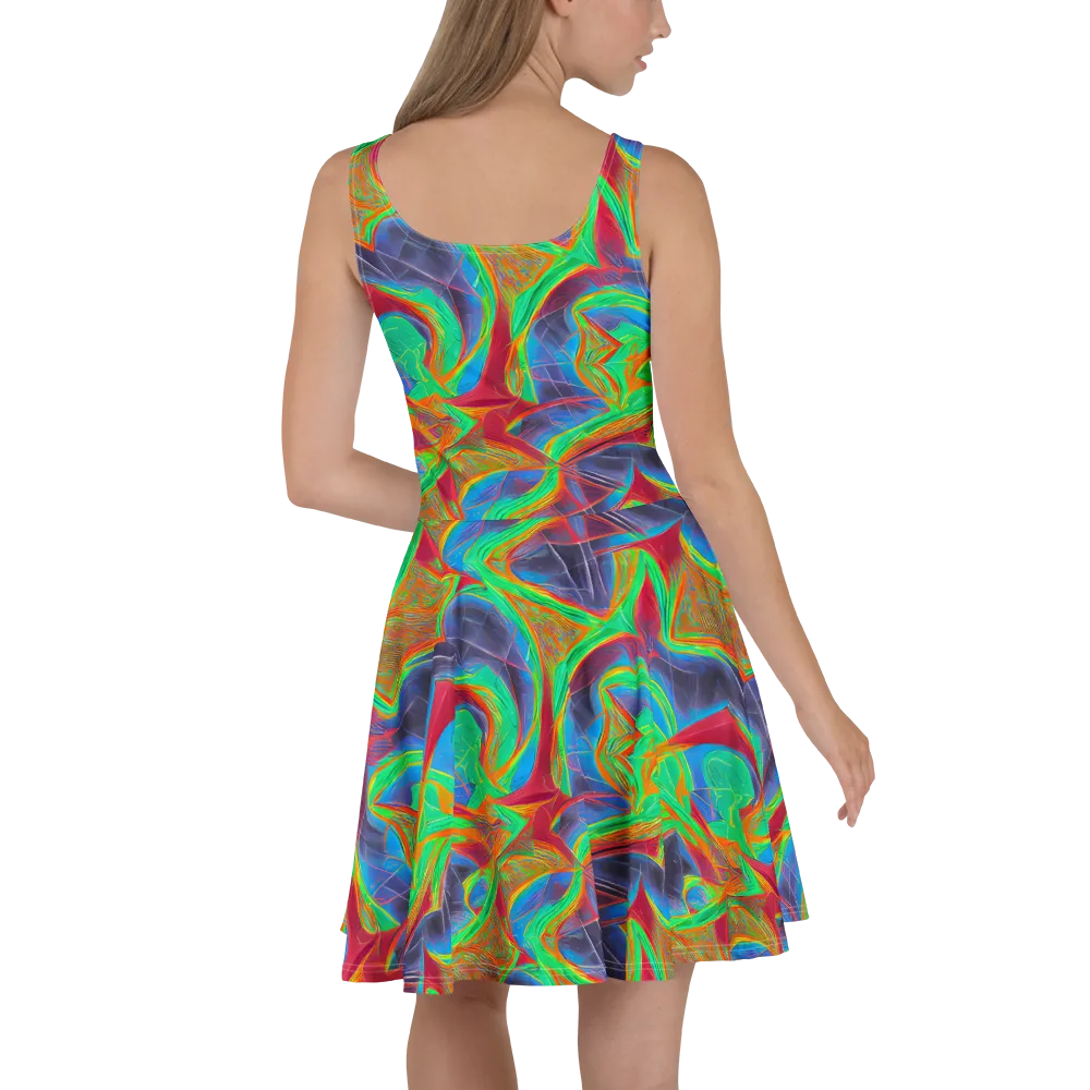 Afterglow Labyrinth on Skater Dress — Back