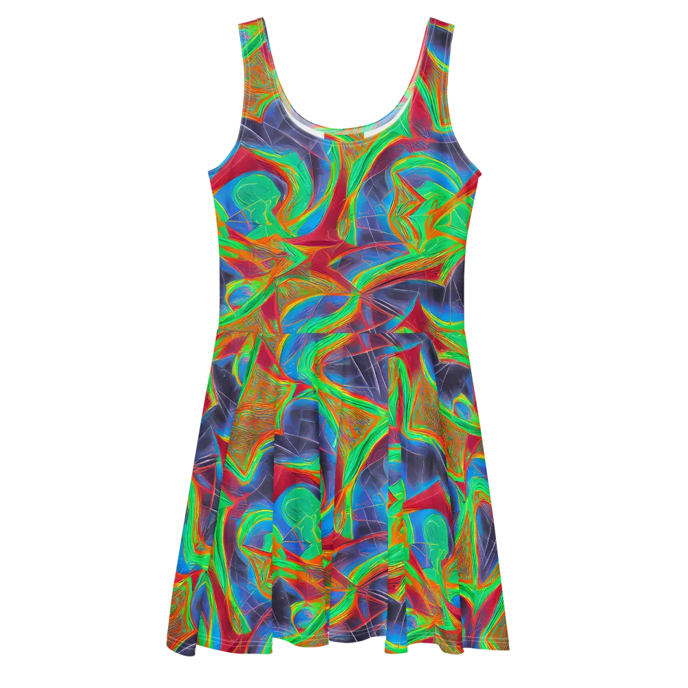 Afterglow Labyrinth on Skater Dress — Front