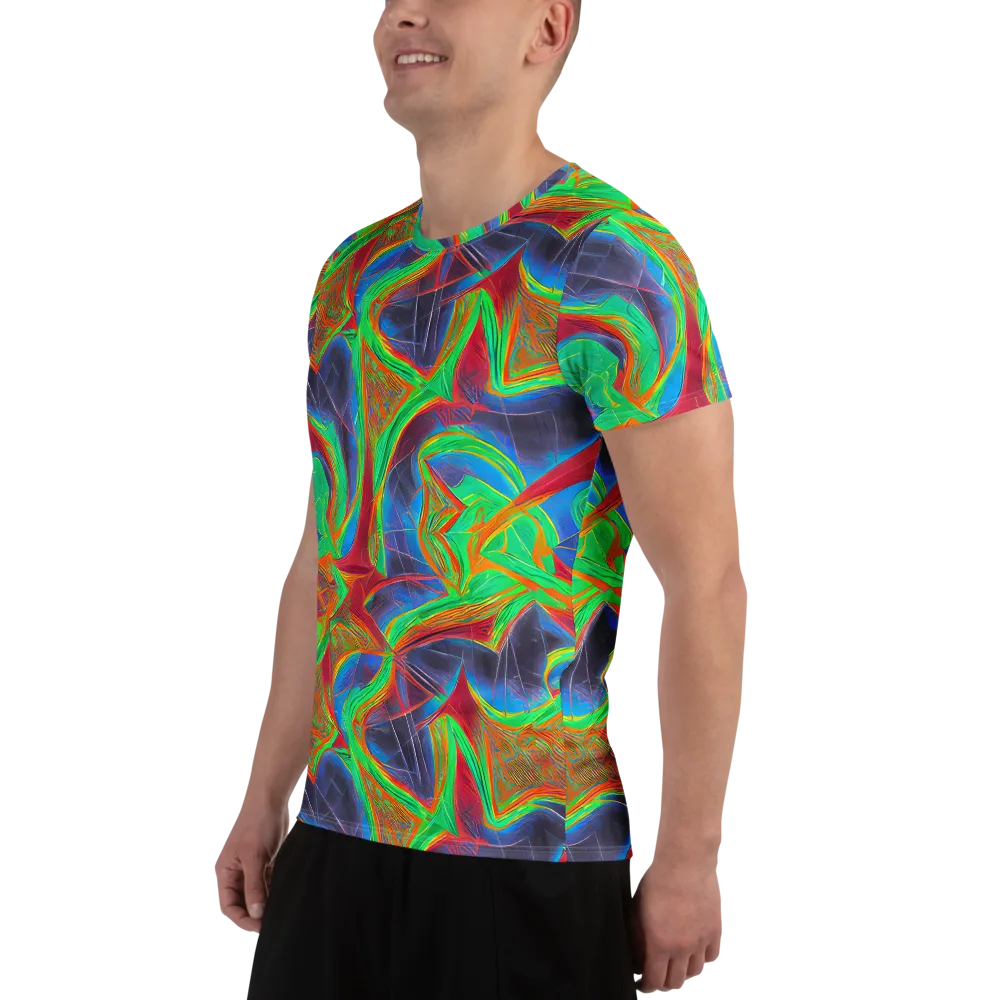 Afterglow Labyrinth on Men's Athletic T-Shirt — Left