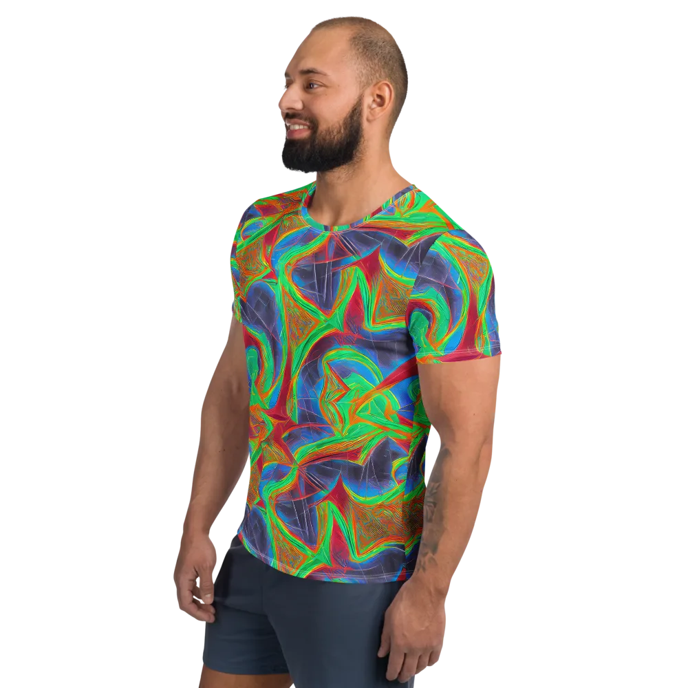 Afterglow Labyrinth on Men's Athletic T-Shirt — Left