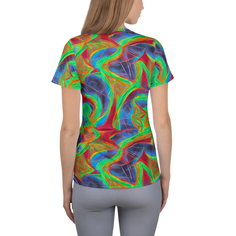 Afterglow Labyrinth on Women's Athletic T-Shirt — Back