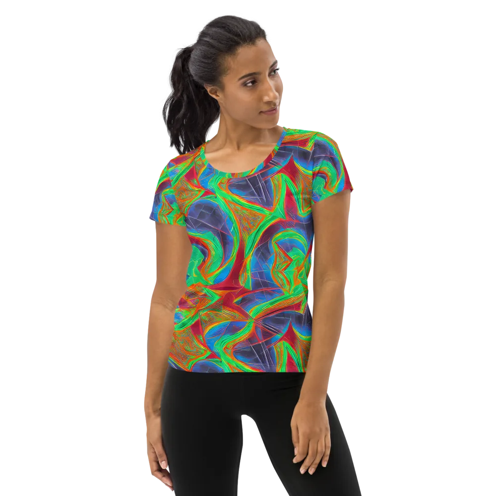 Afterglow Labyrinth on Women's Athletic T-Shirt — Front