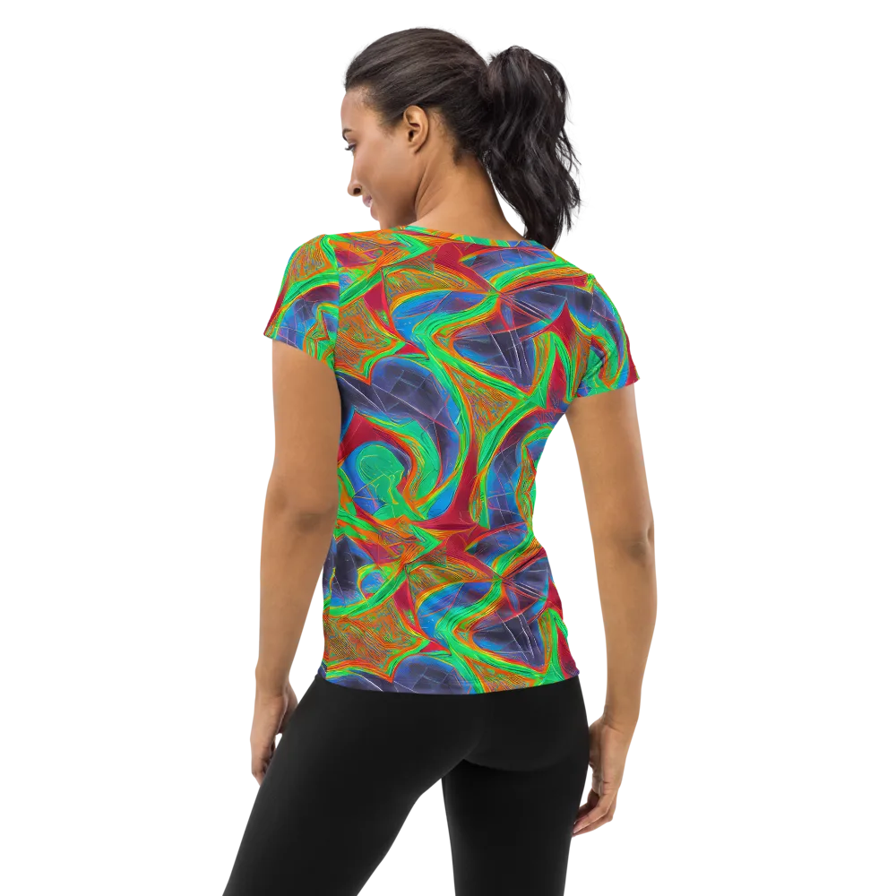 Afterglow Labyrinth on Women's Athletic T-Shirt — Back