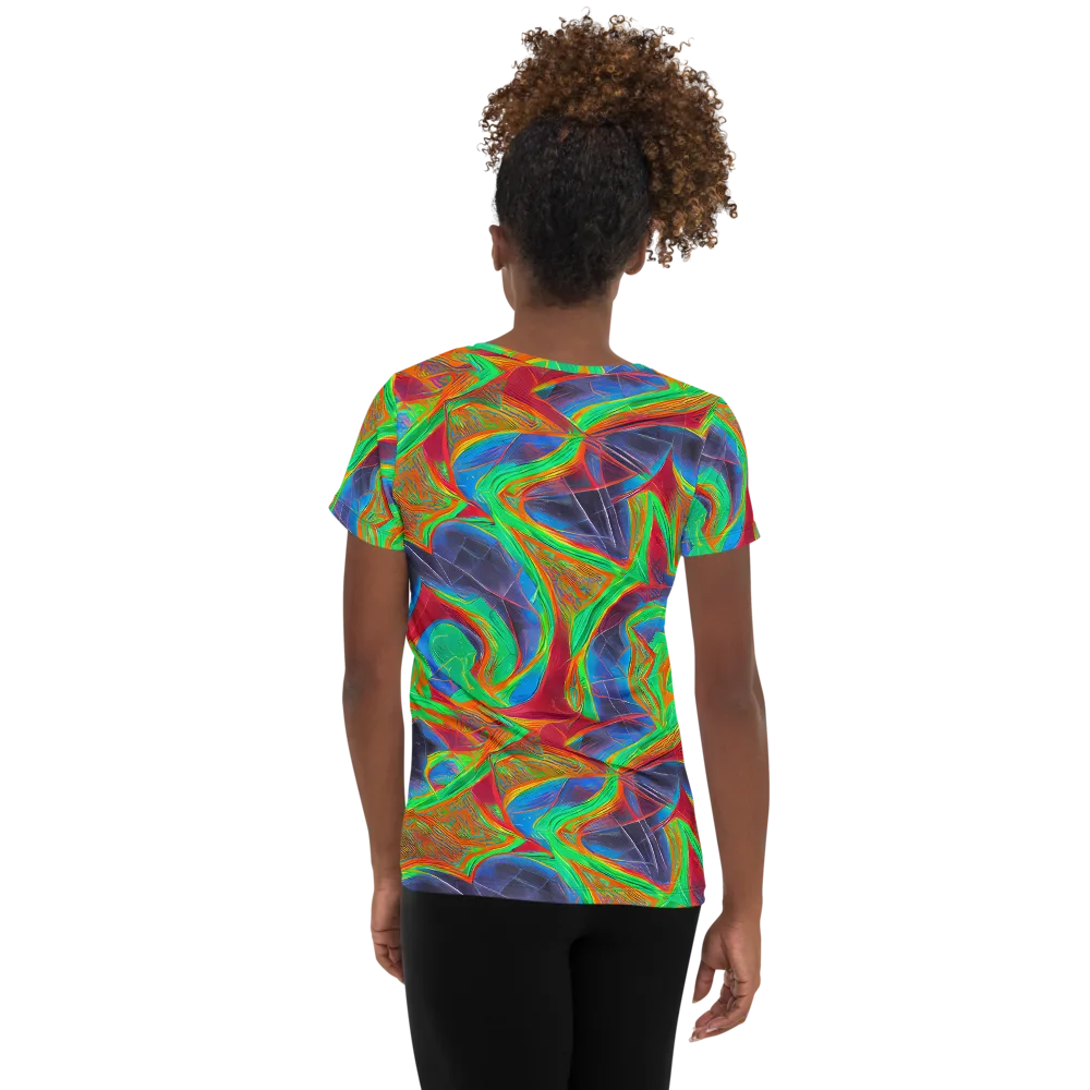 Afterglow Labyrinth on Women's Athletic T-Shirt — Back