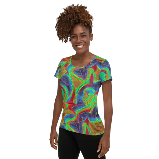 Afterglow Labyrinth on a Women's Athletic T-Shirt