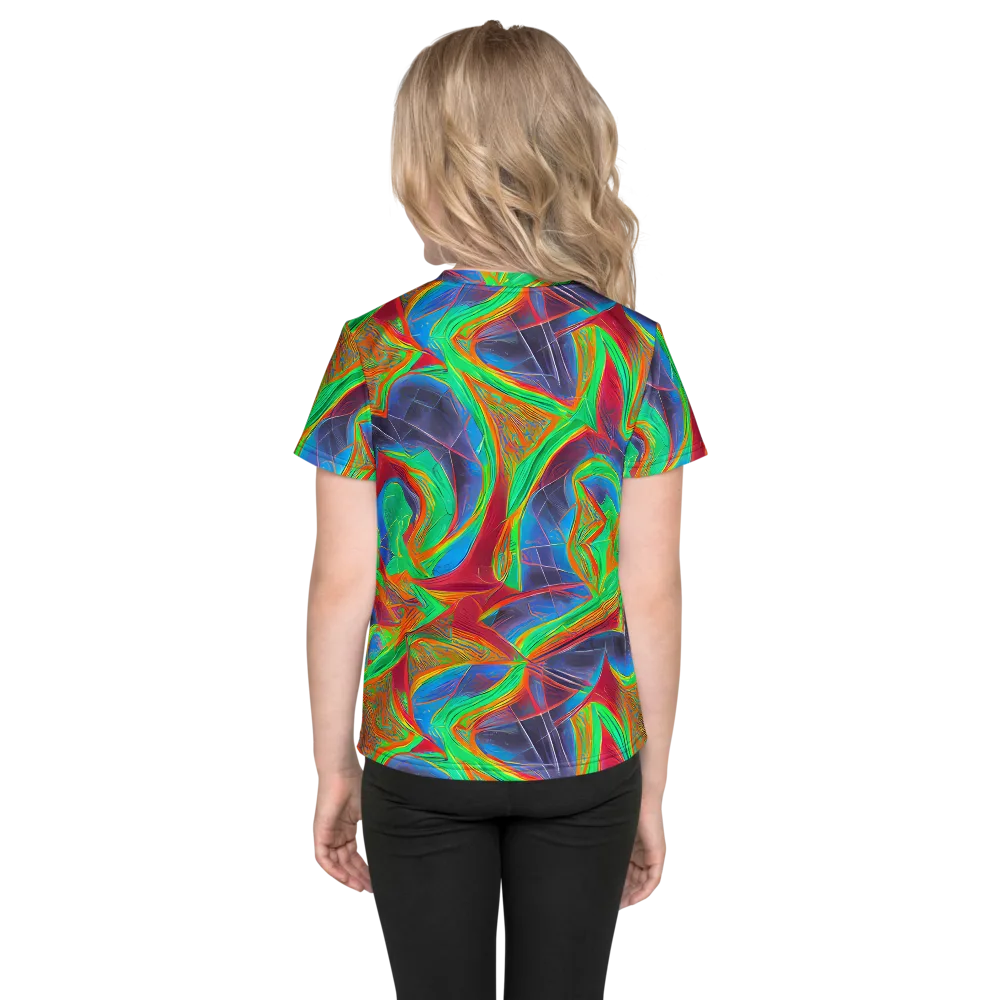 Afterglow Labyrinth on Kids Crew Neck T-Shirt — Back