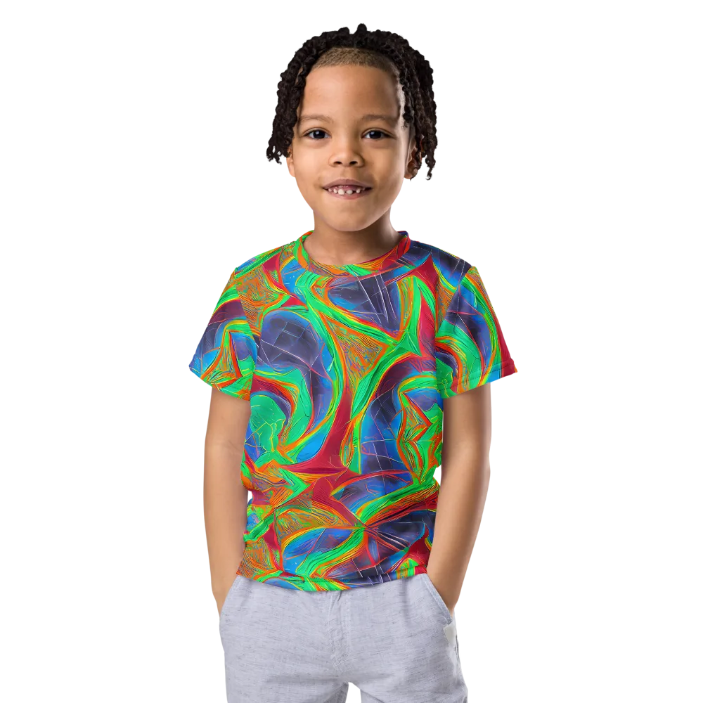 Afterglow Labyrinth on Kids Crew Neck T-Shirt — Front