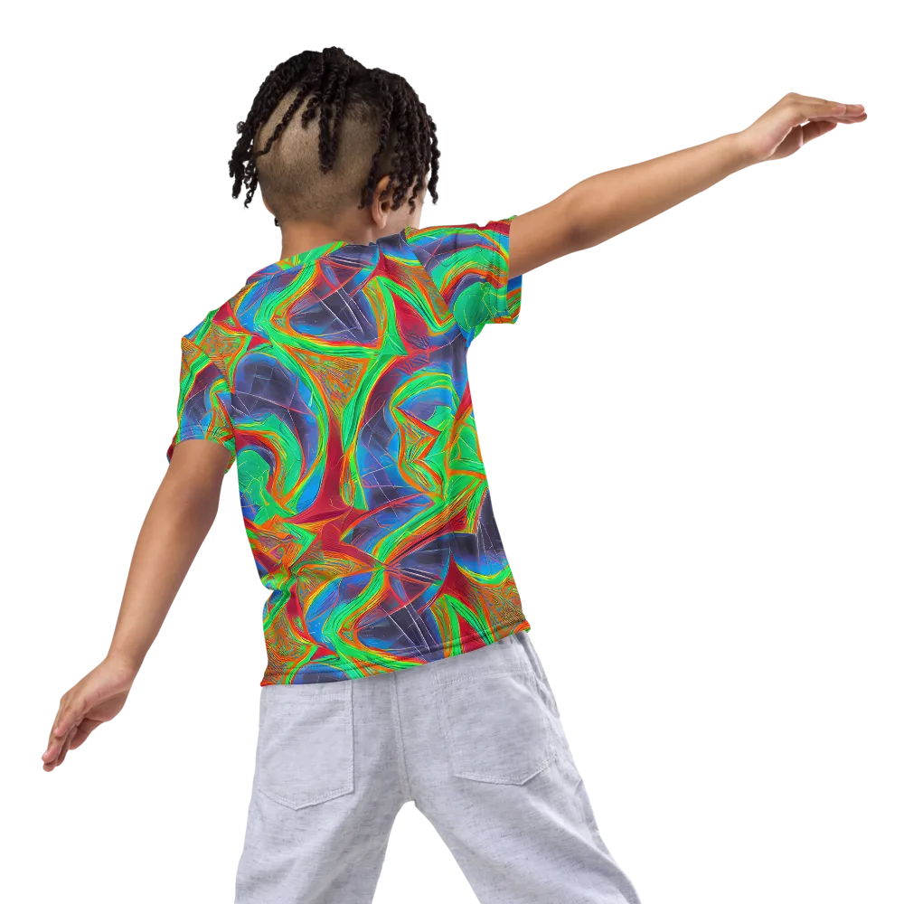 Afterglow Labyrinth on Kids Crew Neck T-Shirt — Back