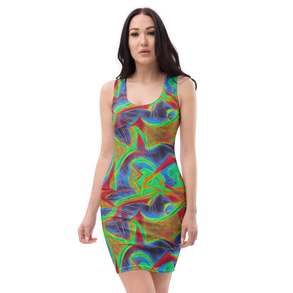 Afterglow Labyrinth on Bodycon Dress — Front