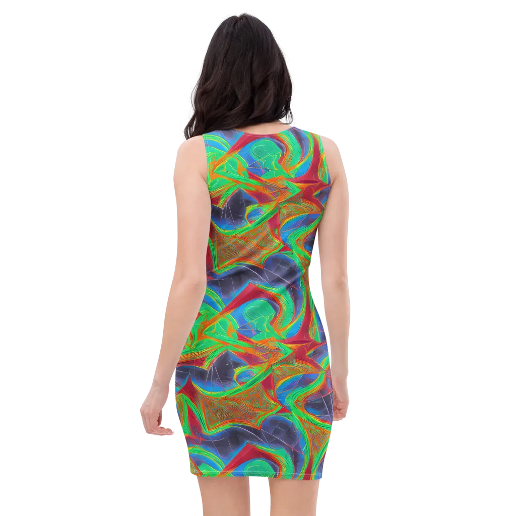 Afterglow Labyrinth on Bodycon Dress — Back