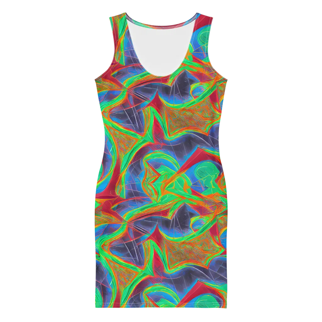 Afterglow Labyrinth on Bodycon Dress — Front