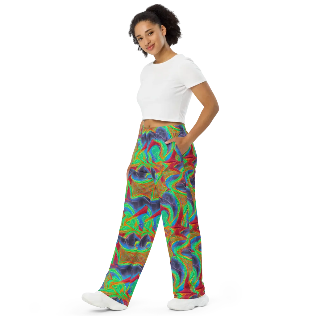 Afterglow Labyrinth on Wide-Leg Pants — Left Front