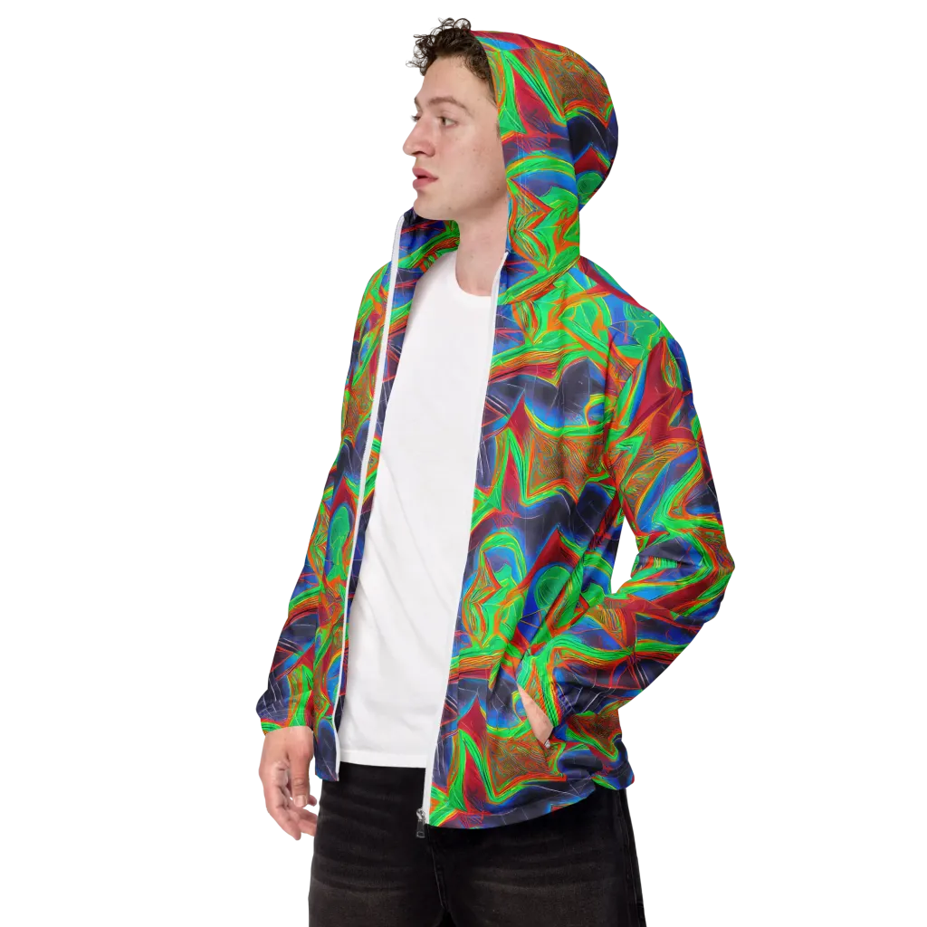 Afterglow Labyrinth on Men's Windbreaker — Left Front