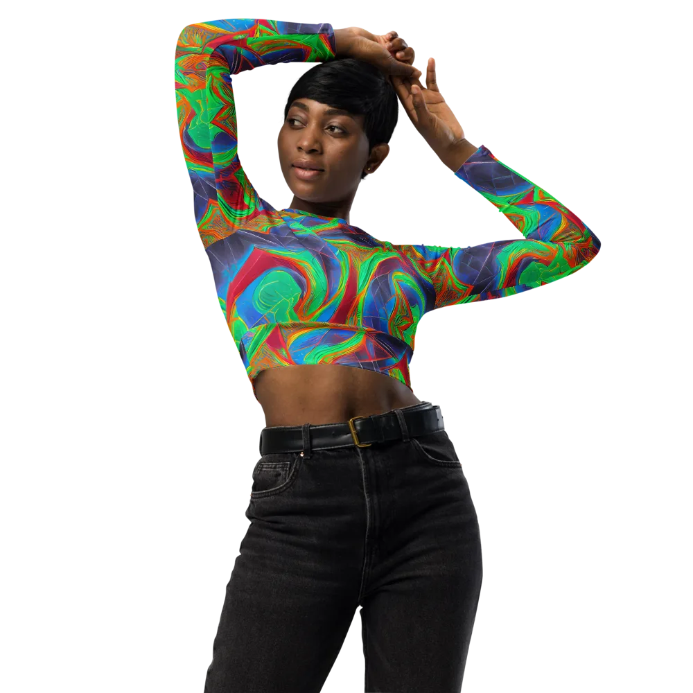 Afterglow Labyrinth on Long Sleeve Crop Top — Front