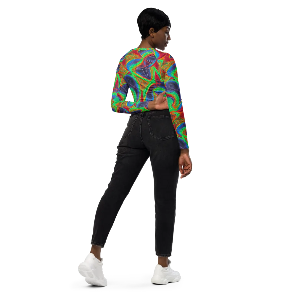 Afterglow Labyrinth on Long Sleeve Crop Top — Right Back