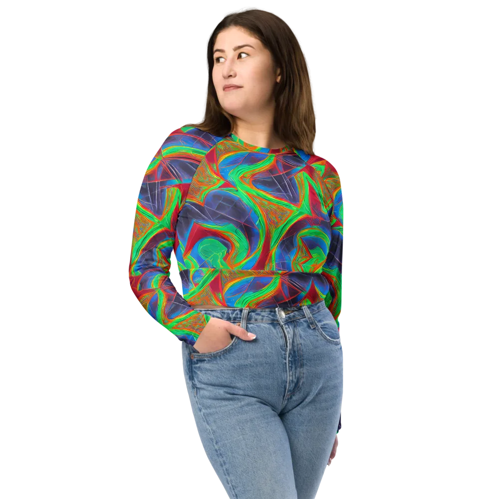 Afterglow Labyrinth on Long Sleeve Crop Top — Front