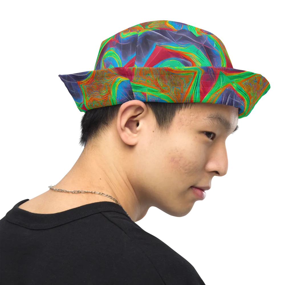Afterglow Labyrinth on Reversible Bucket Hat — Right Outside