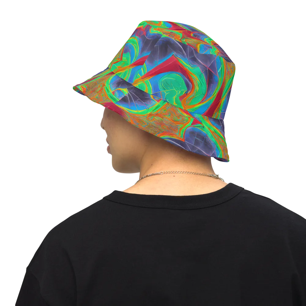 Afterglow Labyrinth on Reversible Bucket Hat — Back Inside