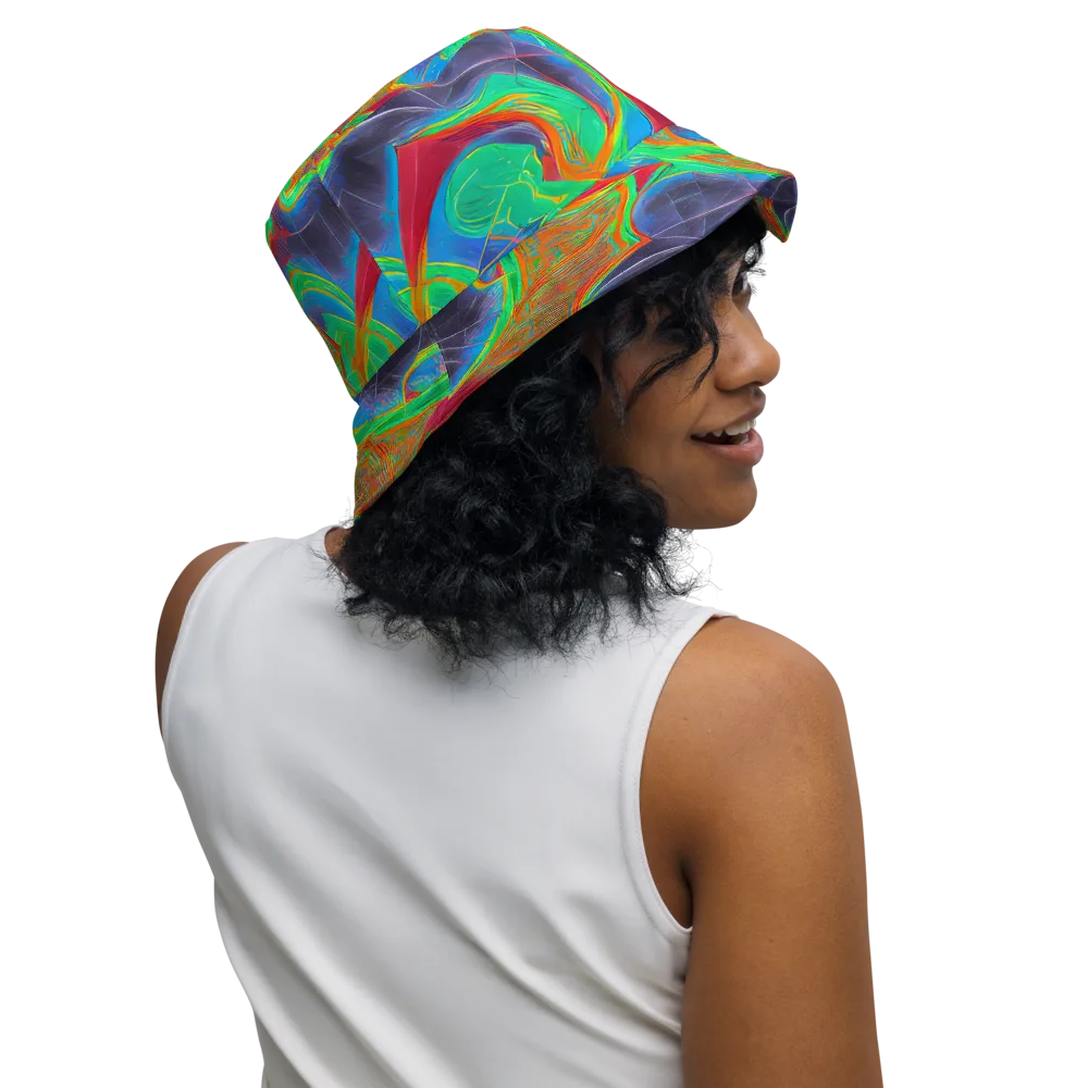 Afterglow Labyrinth on Reversible Bucket Hat — Right Outside