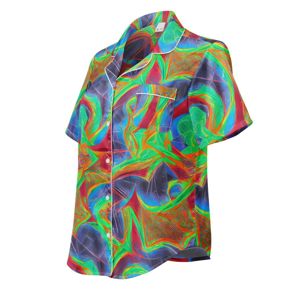 Afterglow Labyrinth on Women's Short Sleeve Pajama Top — Left Front