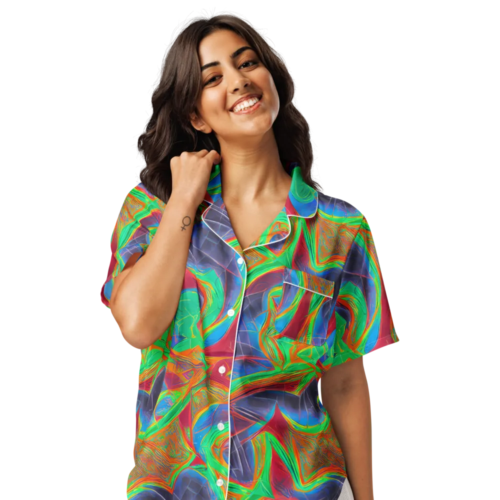 Afterglow Labyrinth on Women's Short Sleeve Pajama Top — Front